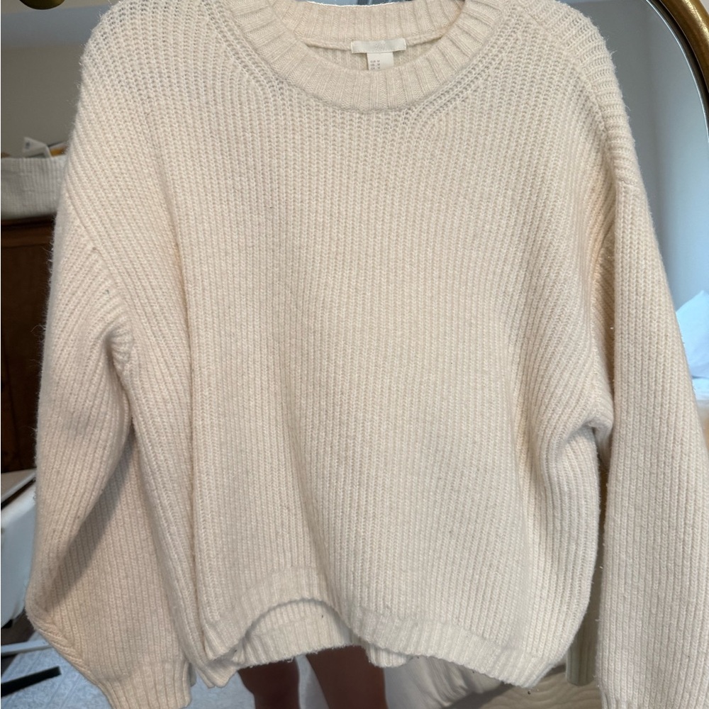 H&M Cream Crew Neck Sweater